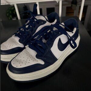 Nike Air Jordan 1 Elevate Low Navy & White Platform Sneakers Size 8
